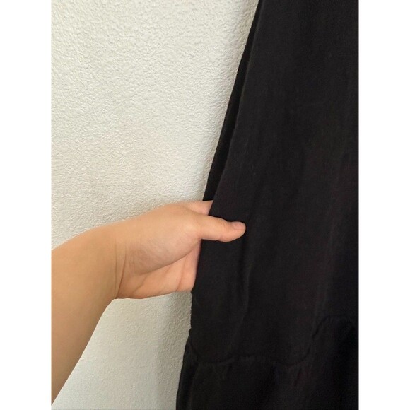 Pact Relaxed Slub Patio Tiered Cotton Sleeveless Dress Black Women's Size Medium - Picture 6 of 11